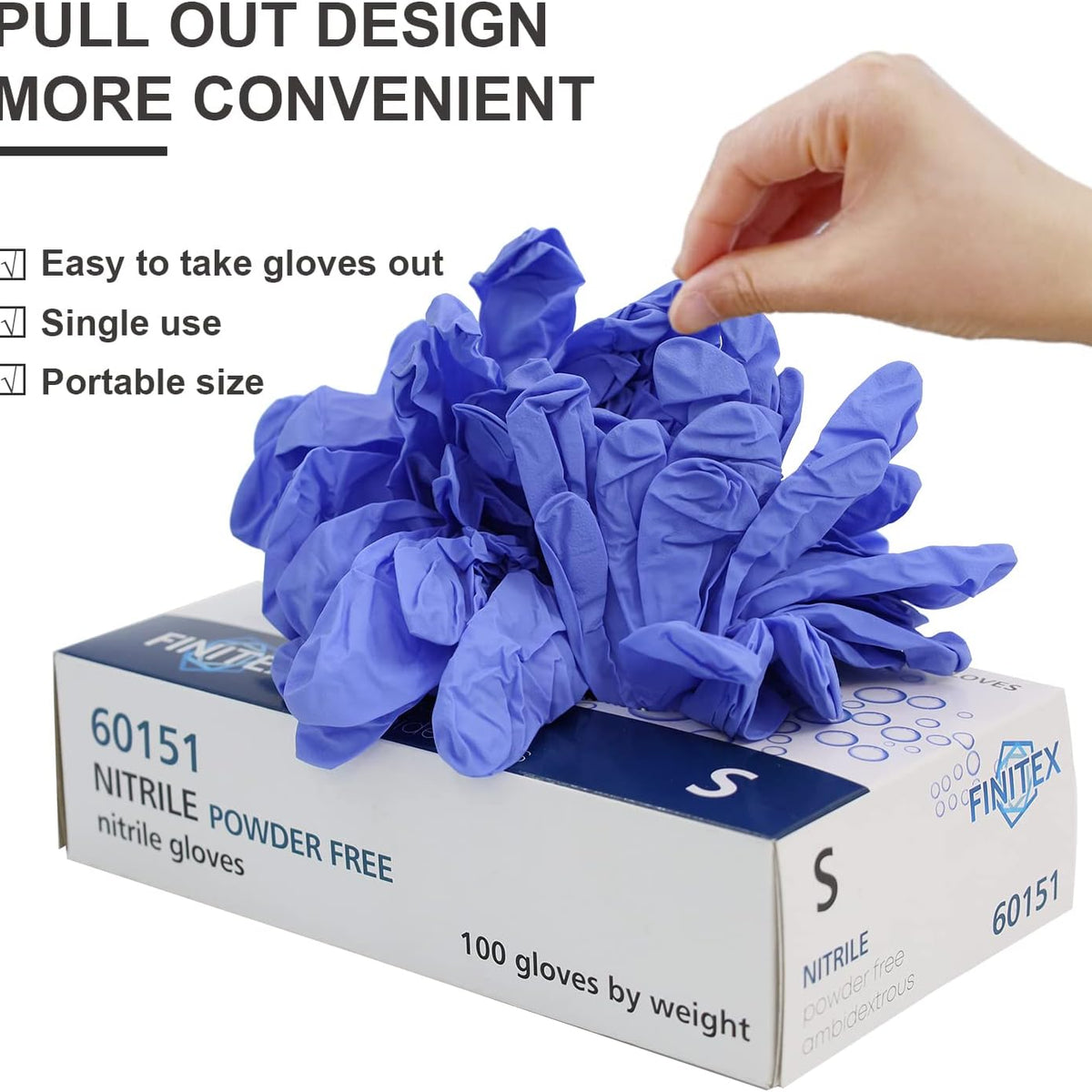 Ice Blue Nitrile Exam Gloves Powder-Free 1000 PCS Medical Gloves Examination Home Cleaning Food Gloves