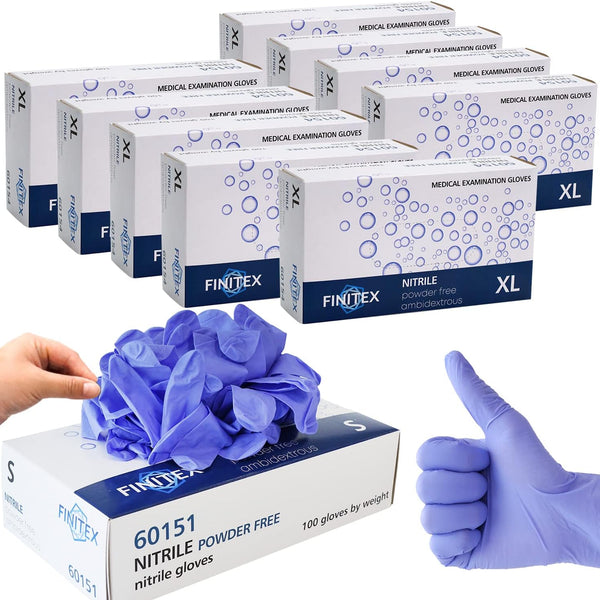 Ice Blue Nitrile Exam Gloves Powder-Free 1000 PCS Medical Gloves Examination Home Cleaning Food Gloves