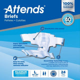 Adult Incontinence Briefs, Large, Disposable, Heavy Absorbency - Bag of 24