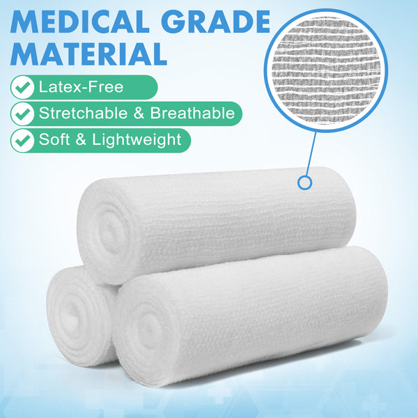 Gauze Bandage Roll, 24 Pack Gauze Wrap, 4 in X4 Yards